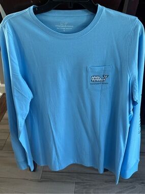 Long sleeve tee Vineyard Vines Women’s Sea stitch Whale Blue Ocean Breeze NWT